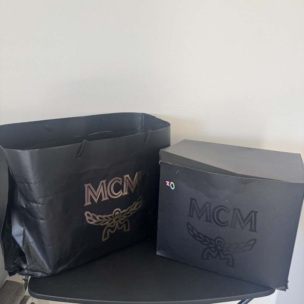 MCM Large Empty Gift Box & Shopping Bag Black Designer Packaging Set